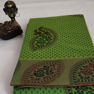 Printed Silk Cotton Saree - with Blouse - PSC032
